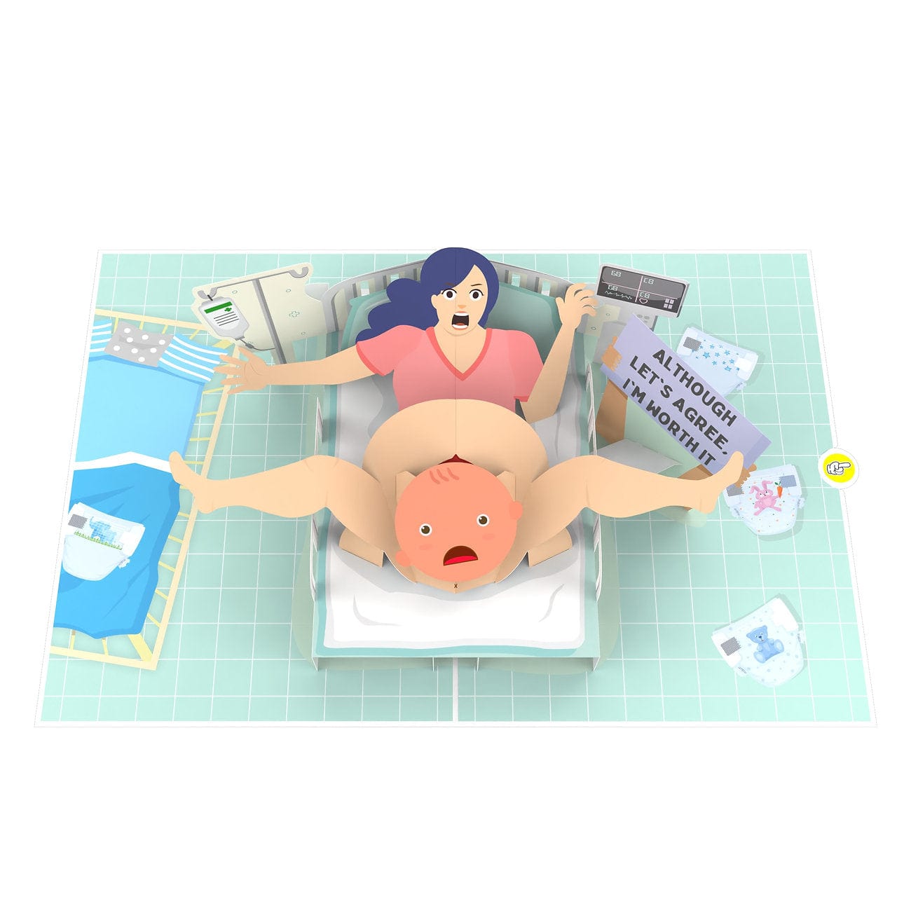 Sorry Mum 👶💦🩷 - 3D Inappropriate Greeting Card