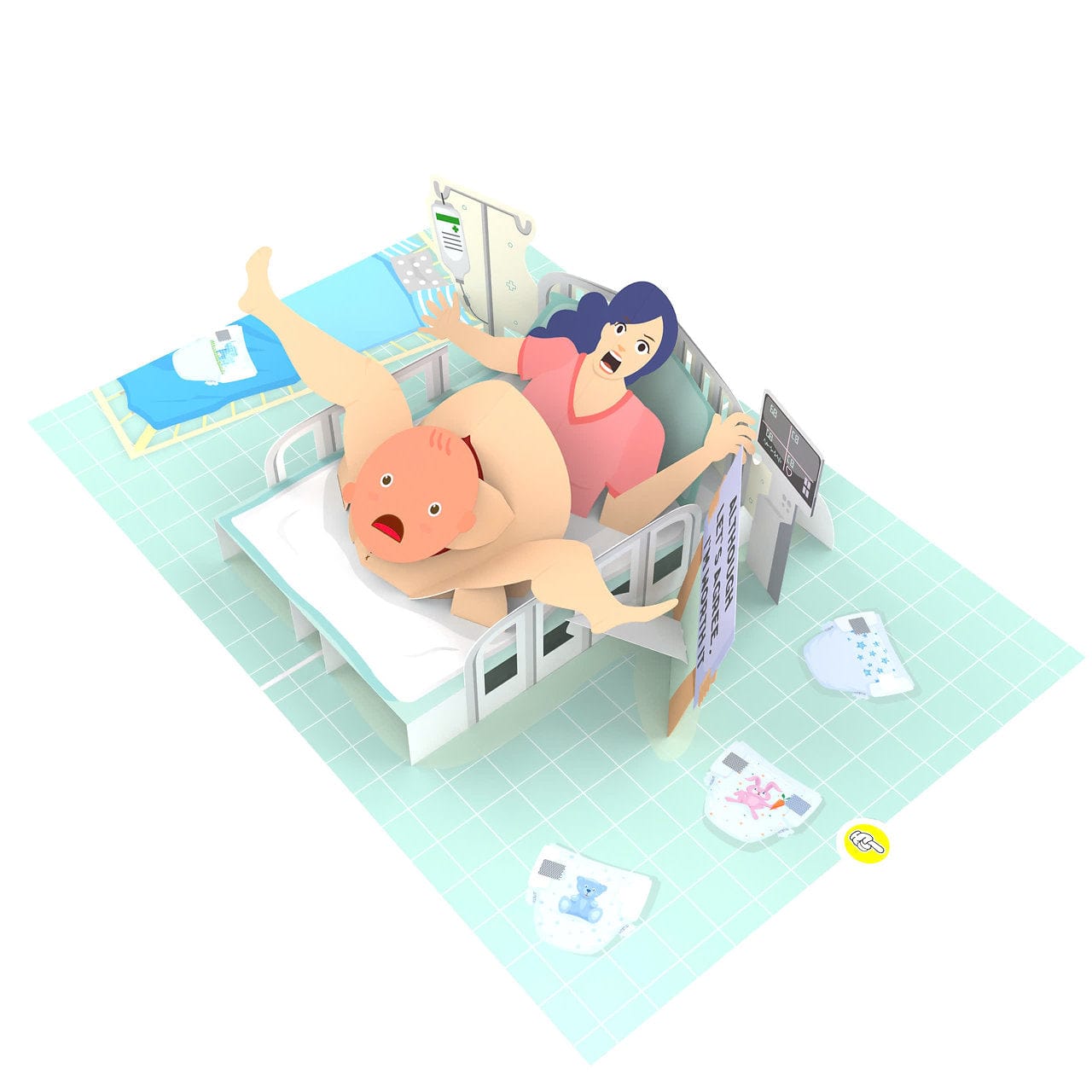 Sorry Mum 👶💦🩷 - 3D Inappropriate Greeting Card
