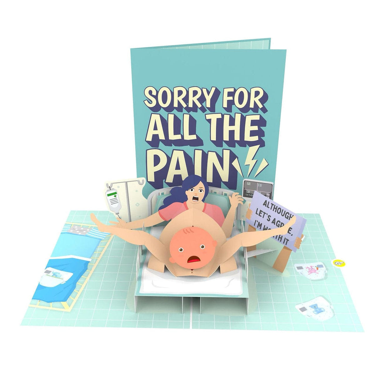 Sorry Mum 👶💦🩷 - 3D Inappropriate Greeting Card