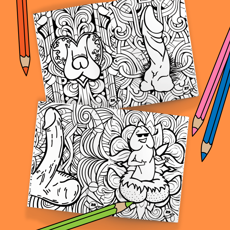 The Big Book Of Wood 🐓🍆🖍️ - Adult Colouring Book