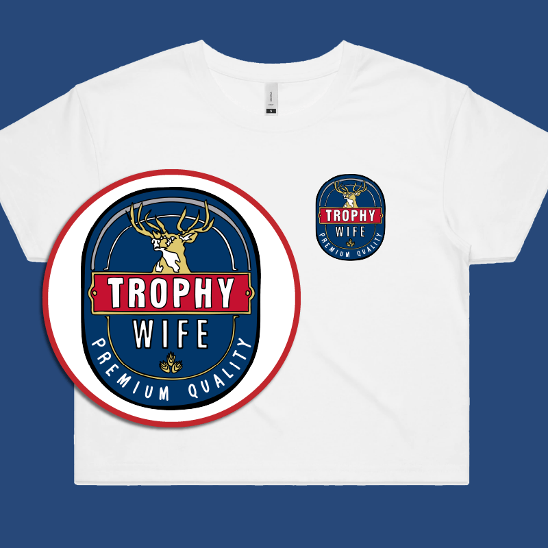 Trophy Wife 2heys 🍺🏆 – Women's Crop Top