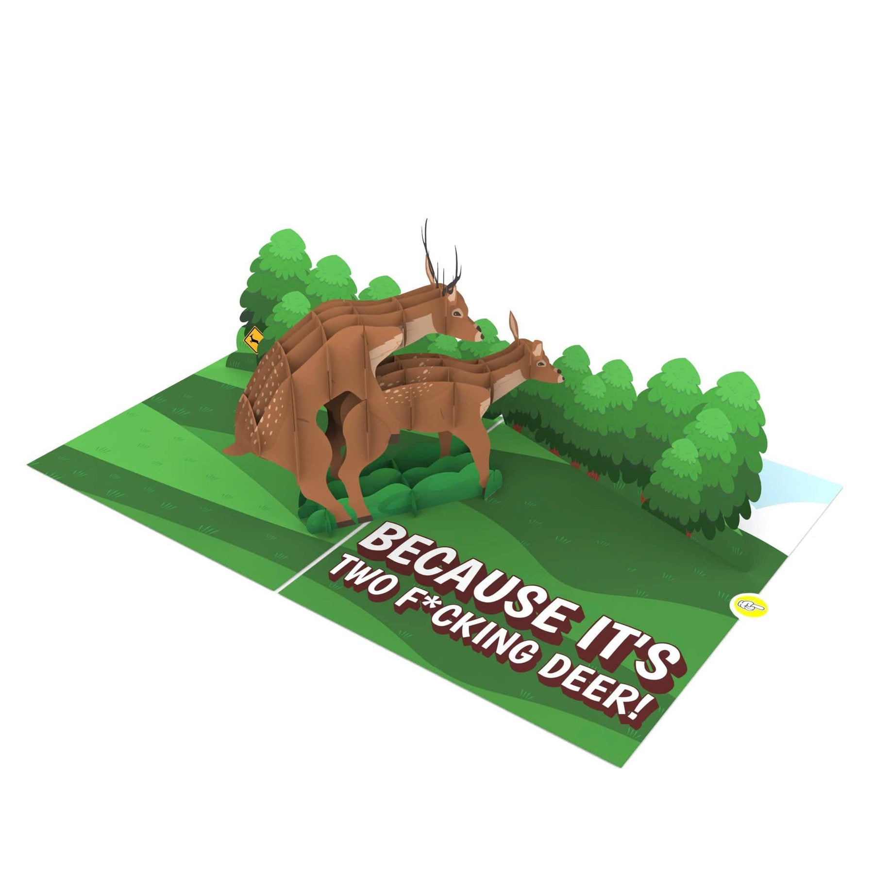 Two F*cking Deer 🫎 - 3D Inappropriate Greeting Card
