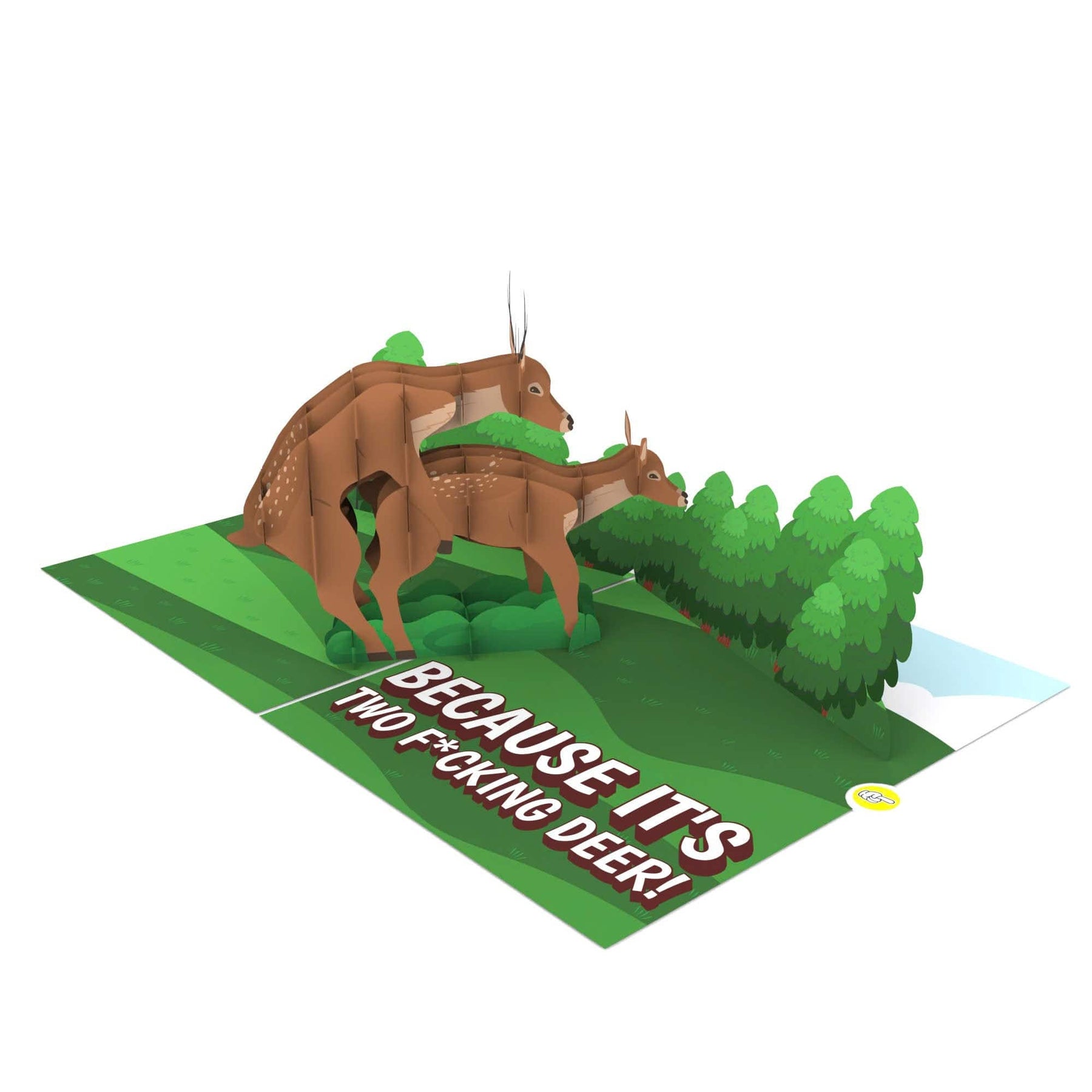 Two F*cking Deer 🫎 - 3D Inappropriate Greeting Card