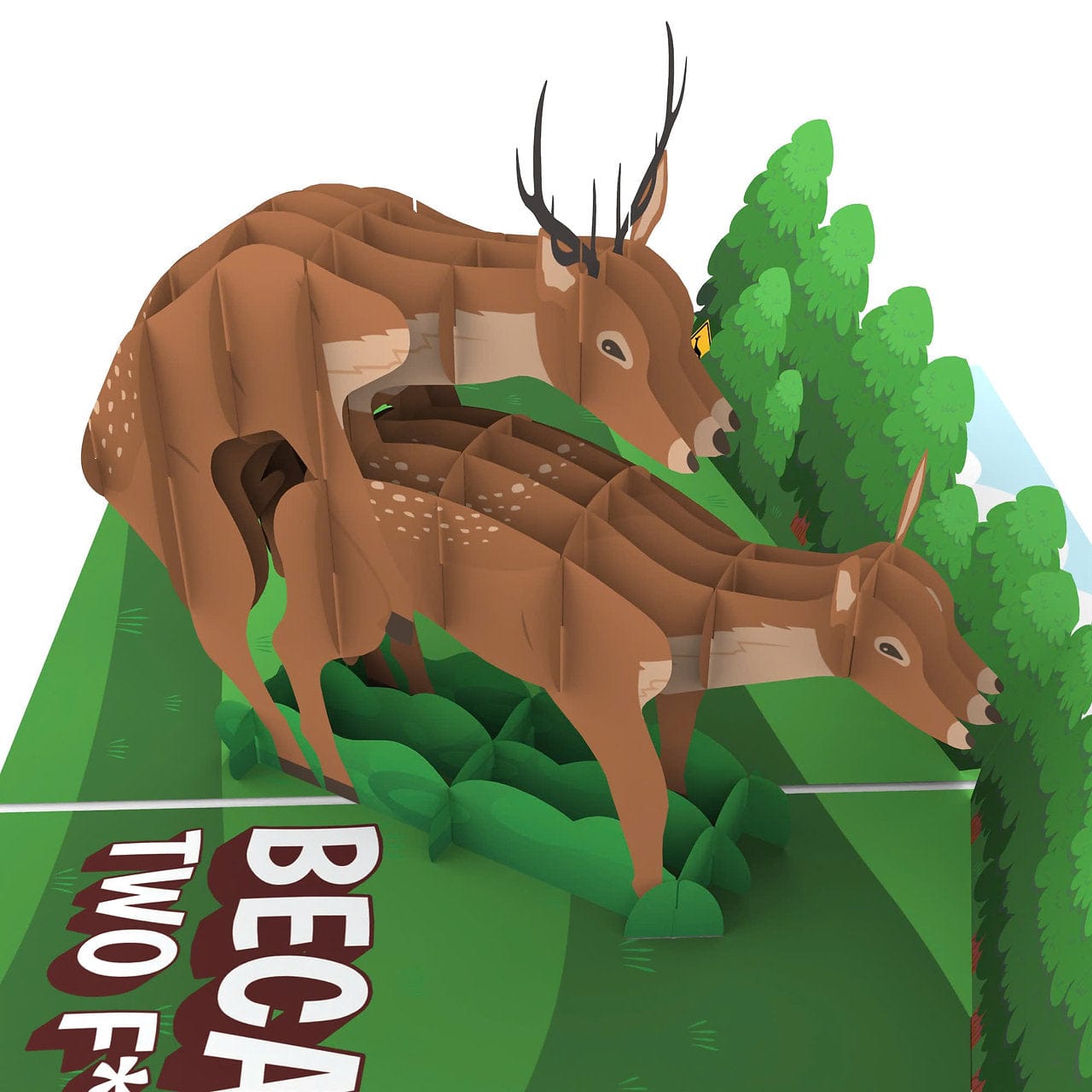 Two F*cking Deer 🫎 - 3D Inappropriate Greeting Card