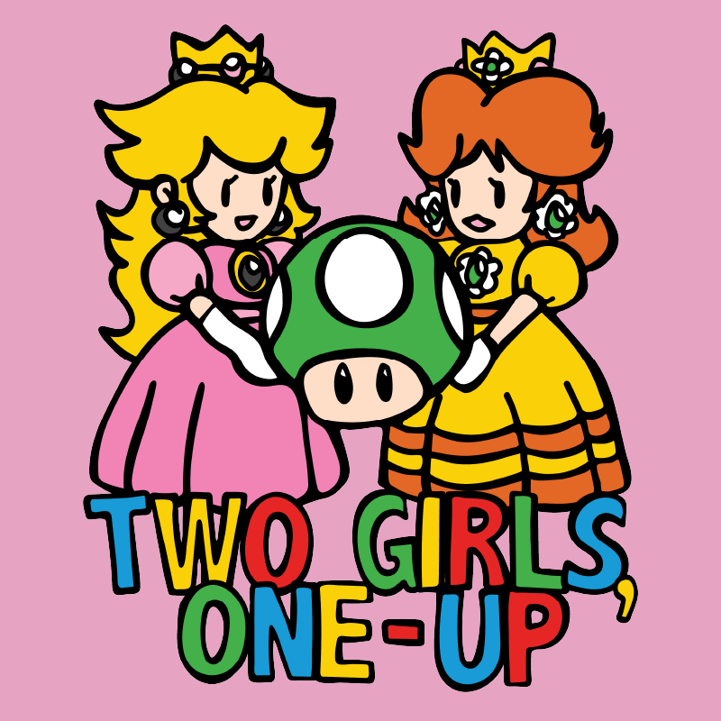 Two Girls One-Up 🍄📤 – Men's T Shirt
