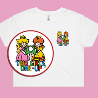 Two Girls One-Up 🍄📤 – Women's Crop Top
