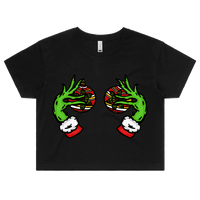 XS / Black Grinch Nips 🟢🟢 - Women's Crop Top