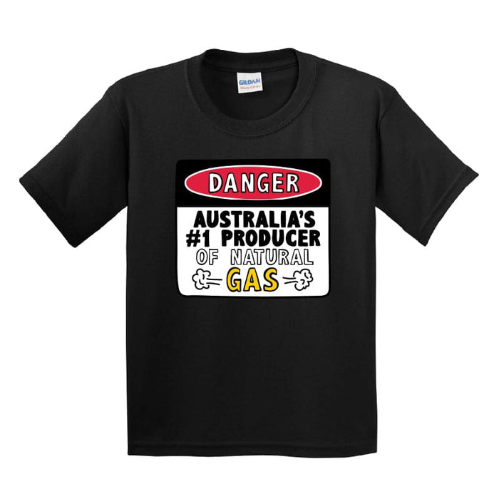XS / Black / Large Front Design Australian Gas Producer 💨 - Youth T Shirt