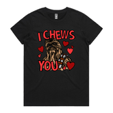 XS / Black / Large Front Design Chewie Love 💈🌹 – Women's T Shirt