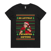 XS / Black / Large Front Design Danny DeGift-o 🎁🧑‍🎄 - Women's T Shirt