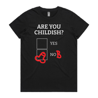 XS / Black / Large Front Design Definitely Not Childish 📋🖕 - Women's T Shirt
