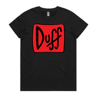 XS / Black / Large Front Design Duff 👨‍🦲🍻 - Women's T Shirt