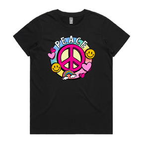 XS / Black / Large Front Design I Am Peace ☮️ – Women's T Shirt