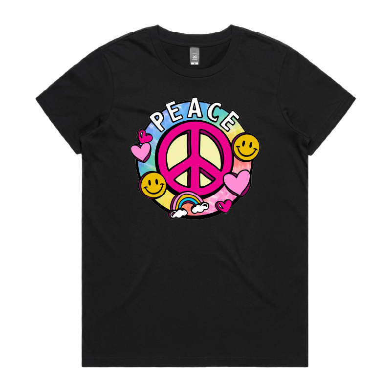 XS / Black / Large Front Design I Am Peace ☮️ – Women's T Shirt