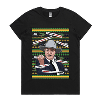 XS / Black / Large Front Design Katter's Croc-mas 🤜🐊 - Women's T Shirt