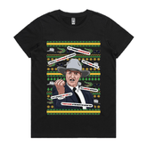 XS / Black / Large Front Design Katter's Croc-mas 🤜🐊 - Women's T Shirt