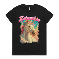 XS / Black / Large Front Design Ketamine Unicorn 💉🦄 - Women's T Shirt