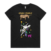 XS / Black / Large Front Design Not Like The Others  🐴🦄 – Women's T Shirt
