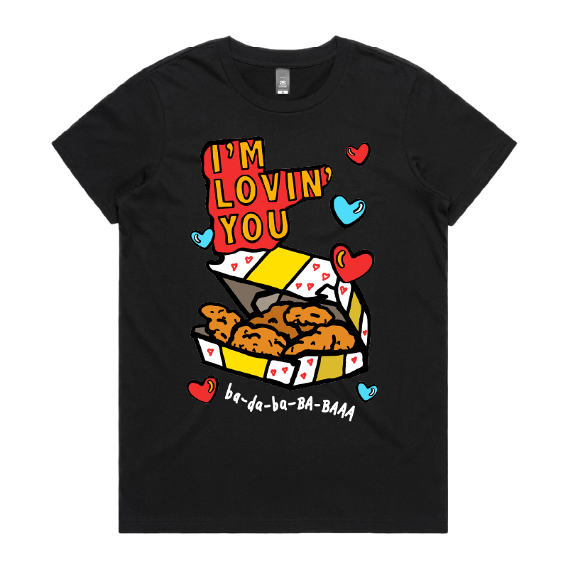 XS / Black / Large Front Design Nugget Love 🍗💞 – Women's T Shirt