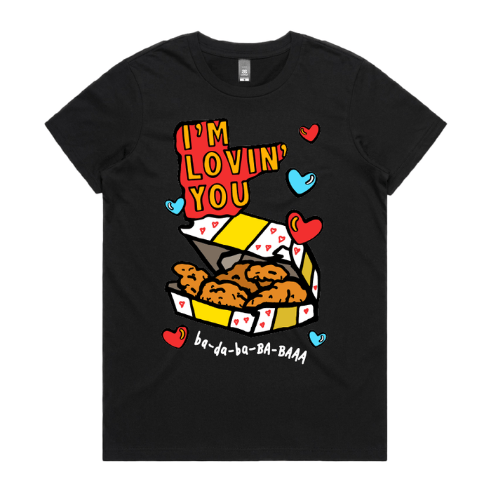 XS / Black / Large Front Design Nugget Love 🍗💞 – Women's T Shirt