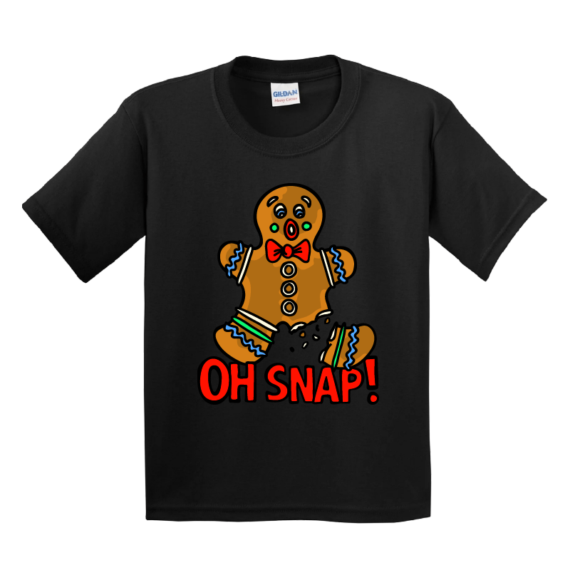 XS / Black / Large Front Design Oh Snap! 🫰 - Youth T Shirt