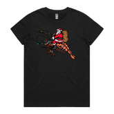 XS / Black / Large Front Design Prawndolph 🦐🦌 - Women's T Shirt