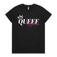 XS / Black / Large Front Design Queef Queen 💨👑 - Women's T Shirt