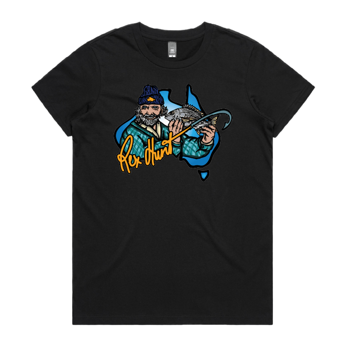 XS / Black / Large Front Design Rex Hunt Fishing 🎣🛥️ - Women's T Shirt