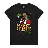 XS / Black / Large Front Design Snoop Crizzle 🔥🎄 - Women's T Shirt