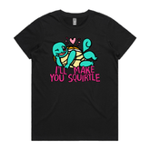 XS / Black / Large Front Design Squirtle Love ❤️💦 – Women's T Shirt