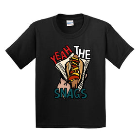 XS / Black / Large Front Design Yeah the Snags! (YTS!) 🌭 - Youth T Shirt