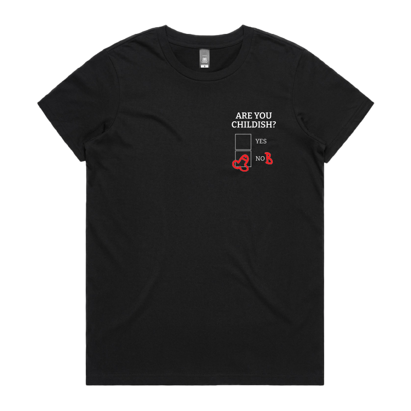 XS / Black / Small Front Design Definitely Not Childish 📋🖕 - Women's T Shirt