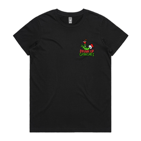 XS / Black / Small Front Design Drink Up Grinches 😈🎄 - Women's T Shirt