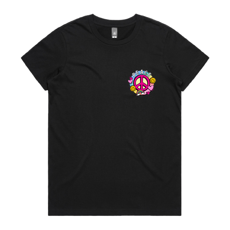 XS / Black / Small Front Design I Am Peace ☮️ – Women's T Shirt