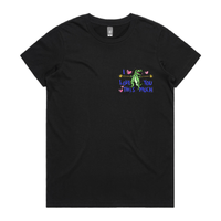 XS / Black / Small Front Design Love You This Much 🦕📏 – Women's T Shirt