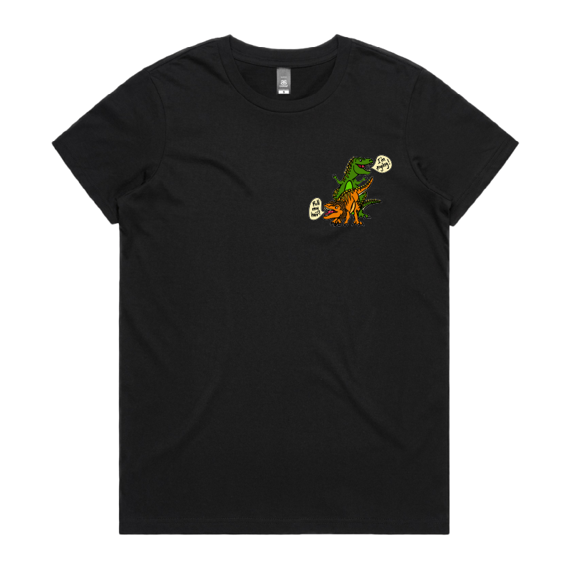 XS / Black / Small Front Design Pull My Hair 🦖🦕 – Women's T Shirt