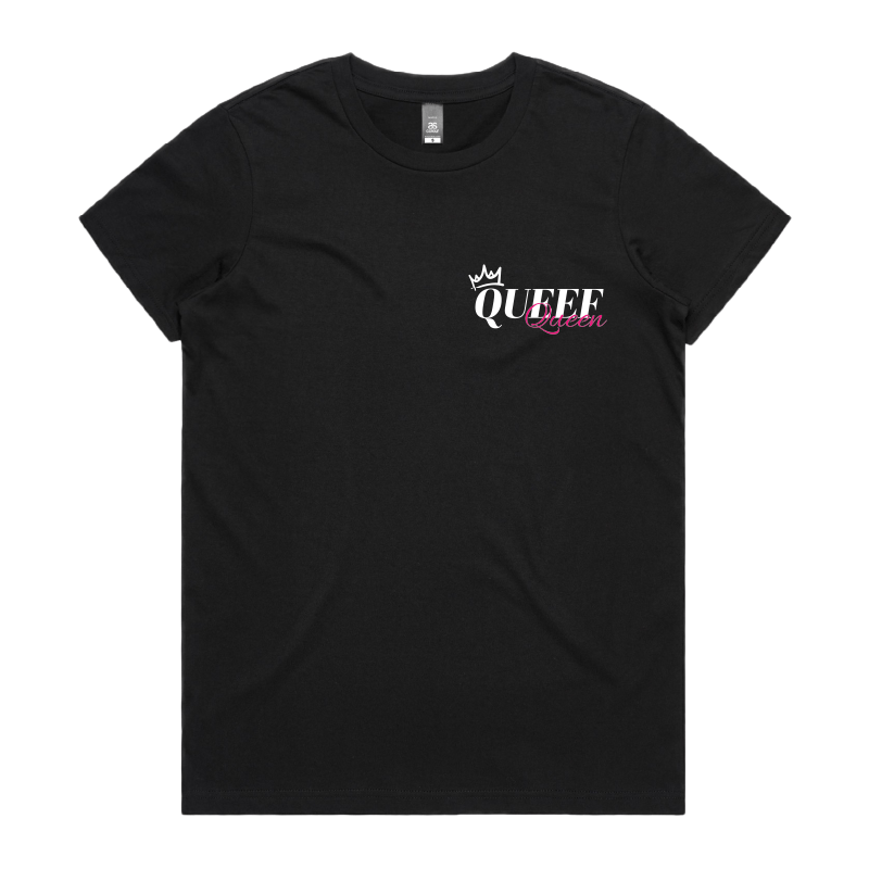 XS / Black / Small Front Design Queef Queen 💨👑 - Women's T Shirt