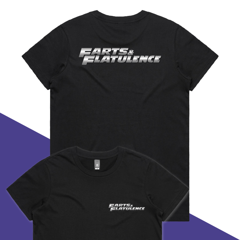 XS / Black / Small Front & Large Back Design Farts & Flatuence 🏆💨 - Women's T Shirt