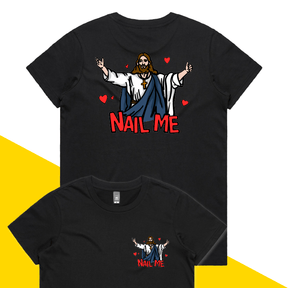 XS / Black / Small Front & Large Back Design Nail Me 🙏🔨 – Women's T Shirt