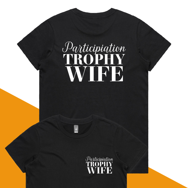XS / Black / Small Front & Large Back Design Participation Wife 👩🥈 – Women's T Shirt