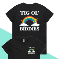 XS / Black / Small Front & Large Back Design Tig Ol’ Biddies 🍒🤤 - Women's T Shirt