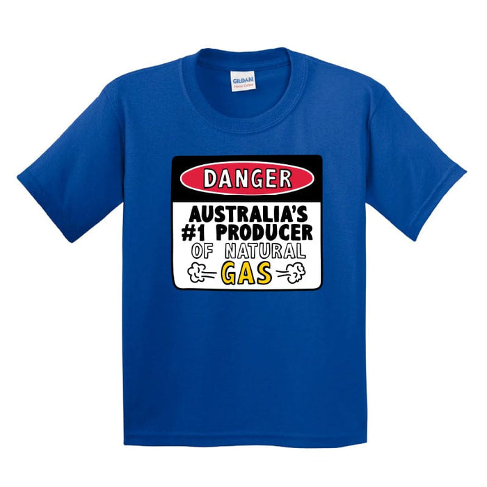 XS / Blue / Large Front Design Australian Gas Producer 💨 - Youth T Shirt