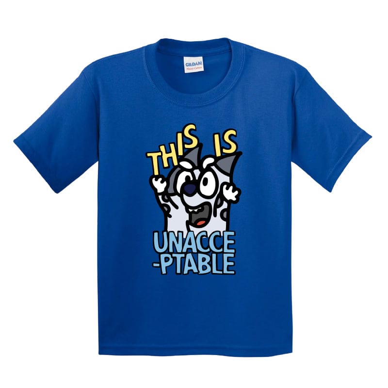 XS / Blue / Large Front Design This Is Unacceptable 😠 - Youth T Shirt