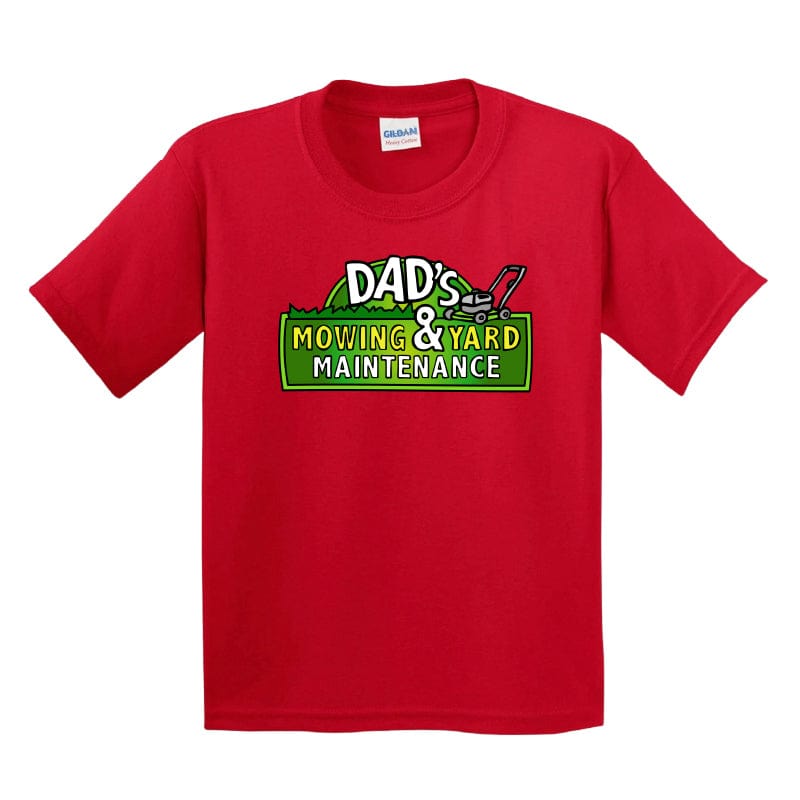 XS / Red / Large Front Design Dad’s Mowing Company 👍 - Youth T Shirt