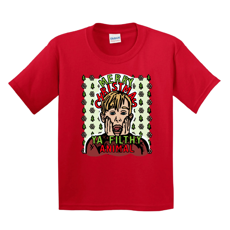 XS / Red / Large Front Design Home Alone Christmas 🏠🎅 - Youth T Shirt