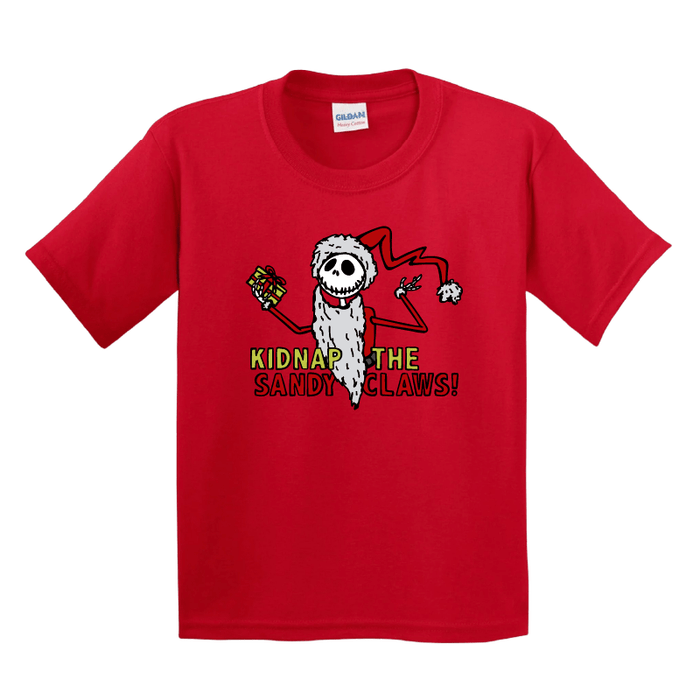 XS / Red / Large Front Design Kidnap the Sandy Claws 💀🎅 - Youth T Shirt