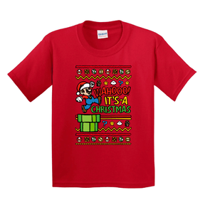 XS / Red / Large Front Design Super Christmas 🍄🎅- Youth T Shirt