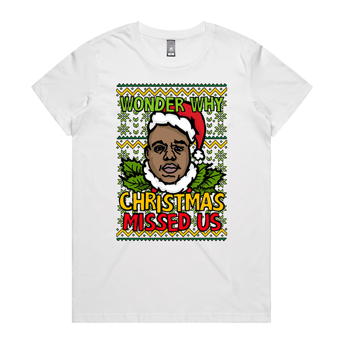 XS / White / Large Front Design BIG Christmas 🎤🎅 - Women's T Shirt