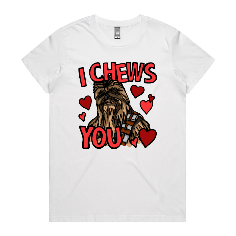 XS / White / Large Front Design Chewie Love 💈🌹 – Women's T Shirt