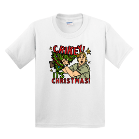XS / White / Large Front Design Crikey It’s Christmas 🐊🎄- Youth T Shirt